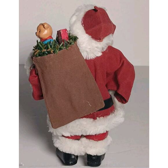 Vintage Santa Claus Paper Mache & Resin Figurine Decore Book Boy of Toys 7.5" - Picture 2 of 13